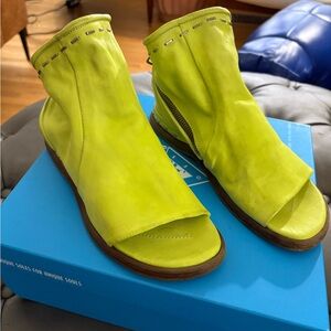 Lime Green Open-Toe Women's Shoes